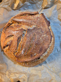 Sourdough Wheat Round Loaf Freshly Baked